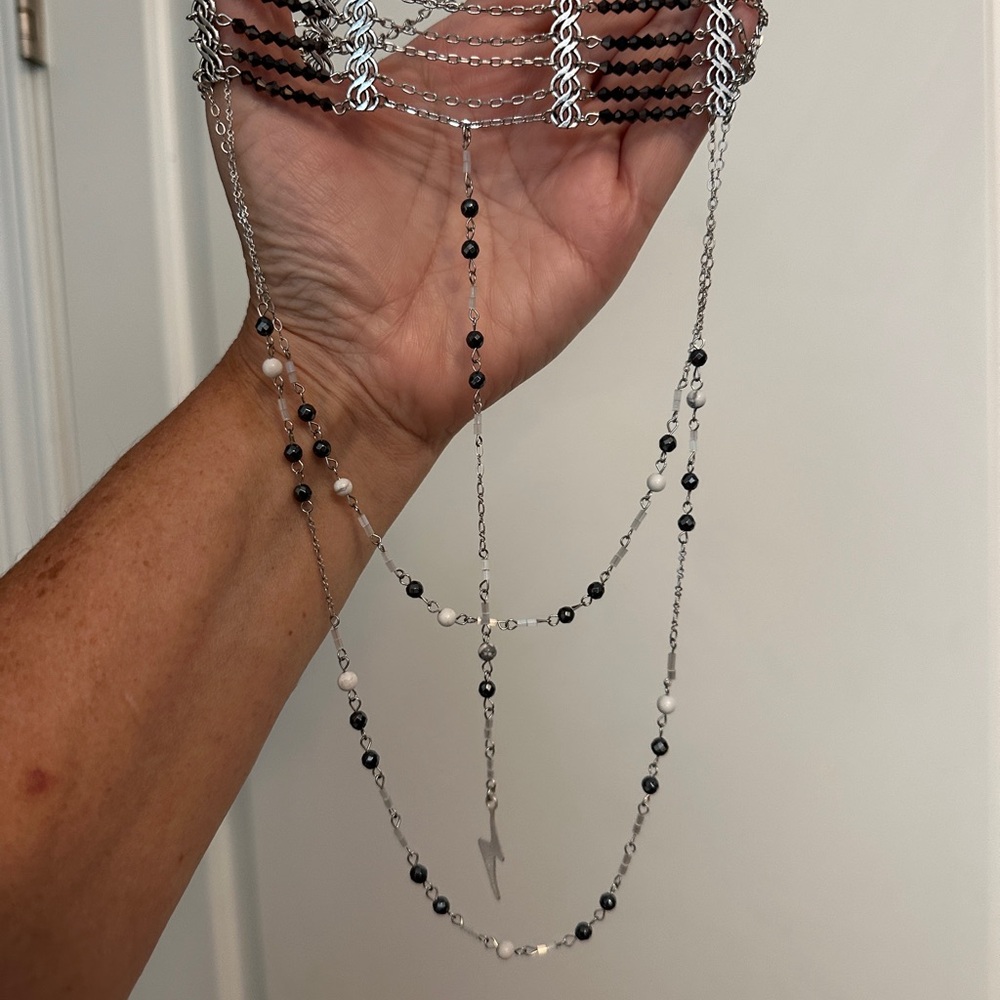 Free People x ARIANA OST Lightning Bolt Choker Necklace Silver